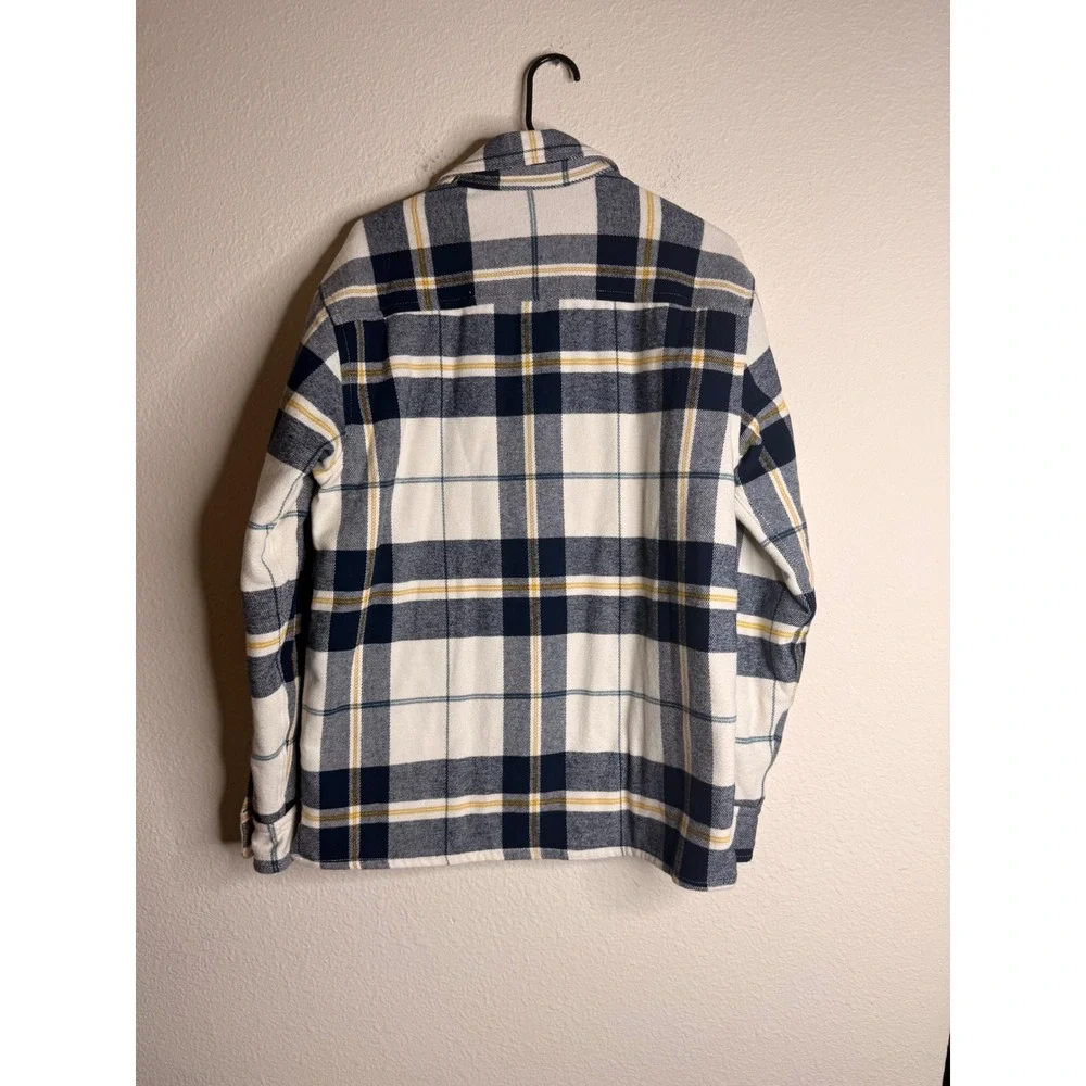 Aeropostale Flannel Shirt Jacket Mens Shacket Plaid Small NWT White Navy New